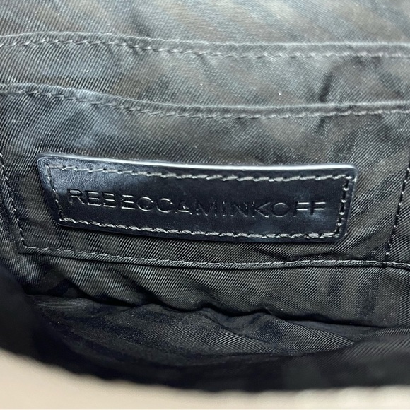 Rebecca Minkoff Saffiano Leather Envelope Zipper Trim Pouch Clutch-Gray-Designer - Picture 7 of 10